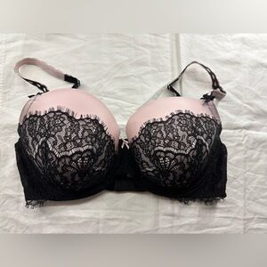 Victoria Secret Black and Pink Lace Bra